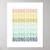 Buongiorno Italian Hello Typografy Niedlich Colorf Poster (Vorne)