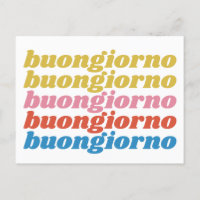 Buongiorno Italian Hello Typografy Niedlich Retro