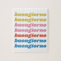 Buongiorno Italian Hello Typografy Niedlich Retro