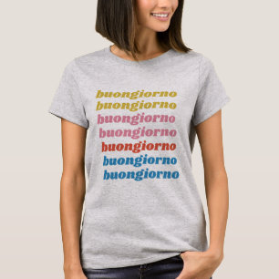 Buongiorno Italian Hello Typografy Niedlich Retro T-Shirt