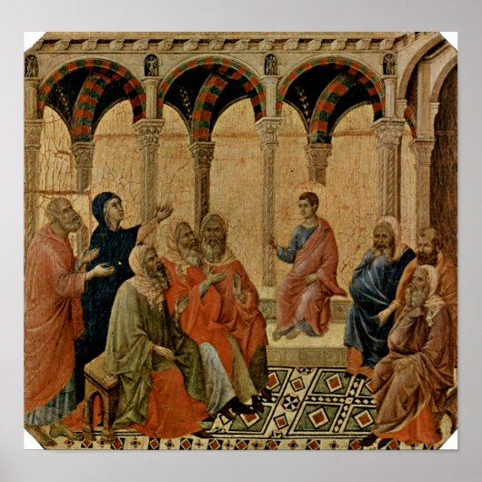 Buoninsegna - Zwölf Jahre alter Jesus in Tempel Poster (Vorne)