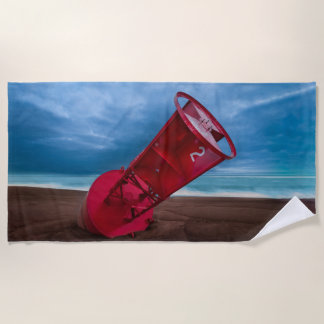 Buoy #2 auf Plum Island Beach Handtuch 70"x35"