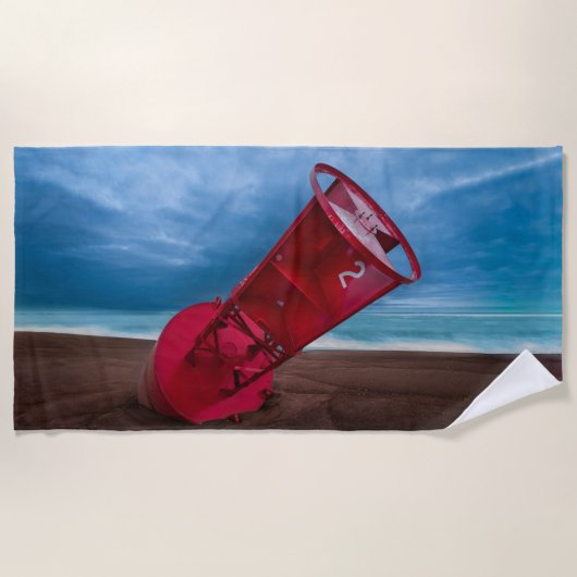 Buoy #2 auf Plum Island Beach Handtuch 70"x35" (Vorderseite)