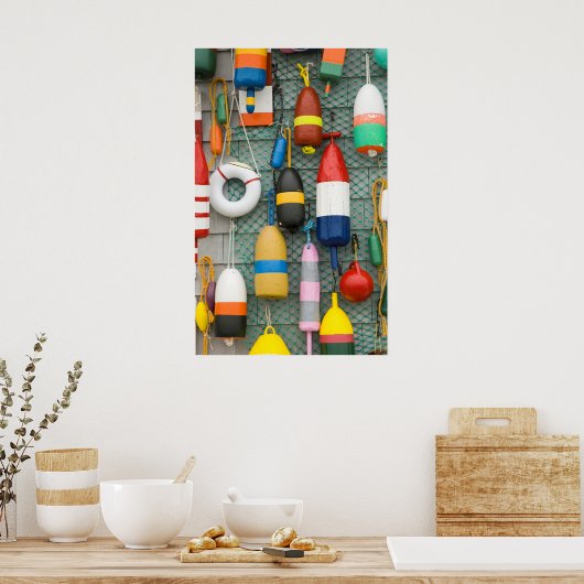 Buoys bei Blue Rocks Nova Scotia Poster (Küche)