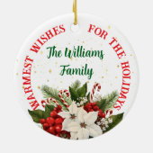 Buquet de flores de Poinsettia Personalizado Keramik Ornament (Hinten)