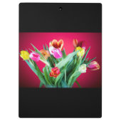 Buquet of tulips on red klemmbrett (Rückseite)