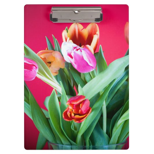 Buquet of tulips on red klemmbrett (Vorderseite)