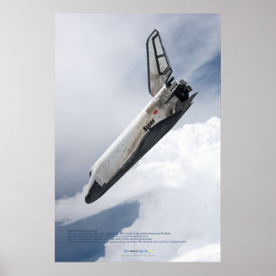 Buran-Raumflugzeug beim Sinkflug durch die Wolken Poster
