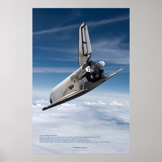 Buran Spaceplane Descending Through Clouds  Poster (Vorne)