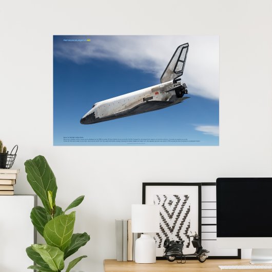 Buran Spaceplane Descending Through Clouds Poster (Heimbüro)