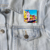 Burano, Aquarellmalerei in Venedig Button (Beispiel)