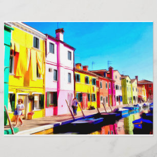 Burano, Aquarellmalerei in Venedig Flyer