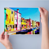 Burano, Aquarellmalerei in Venedig Flyer (Hand)