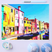 Burano, Aquarellmalerei in Venedig Flyer (Einzeln)