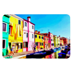 Burano, Aquarellmalerei in Venedig Magnet