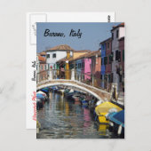 Burano Bridge Postcard Postkarte (Vorne/Hinten)