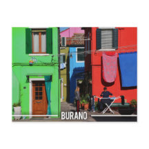 Burano-farbenfrohe Häuser