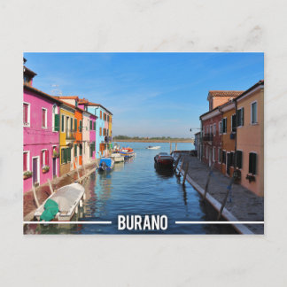 Burano-farbige Häuser Postkarte