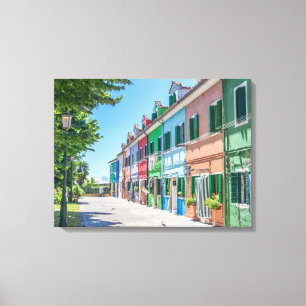 Burano-Häuser mit Blick auf Leinwand
