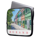 Burano-Häuser mit Blick auf Notebook-Fall Laptopschutzhülle (Vorderseite Links)