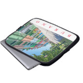 Burano-Häuser mit Blick auf Notebook-Fall Laptopschutzhülle (Vorne Knopf)
