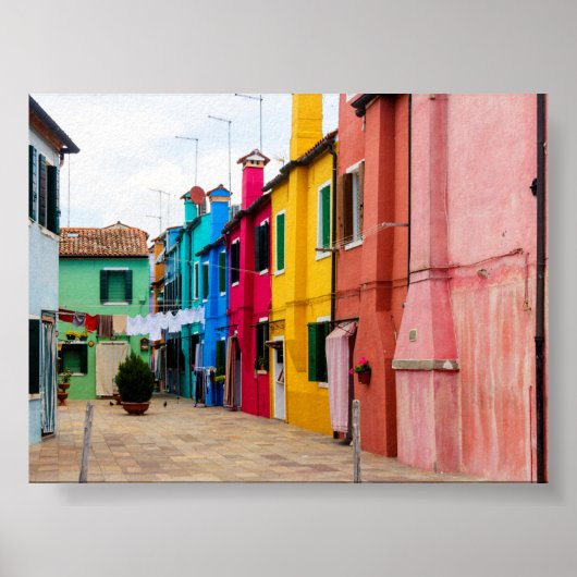 Burano-Häuser Poster (Vorne)