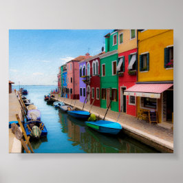 Burano houses poster