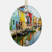 Burano Insel in der Nähe von Venedig, Rainbow Hous Keramik Ornament (Rechts)