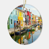 Burano Insel in der Nähe von Venedig, Rainbow Hous Keramik Ornament (Links)