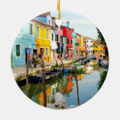Burano Insel in der Nähe von Venedig, Rainbow Hous Keramik Ornament (Hinten)