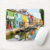 Burano Insel in der Nähe von Venedig, Rainbow Hous Mousepad (Mit Mouse)