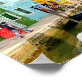Burano Insel in der Nähe von Venedig, Rainbow Hous Poster (Ecke)