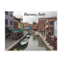 Burano Insel Italien Kanal und farbenfrohe Gebäude