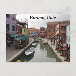 Burano Insel Italien Kanal und farbenfrohe Gebäude Postkarte
