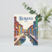 Burano Insel Italien Postkarte (Stehend Vorderseite)
