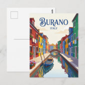 Burano Insel Italien Postkarte (Vorne/Hinten)