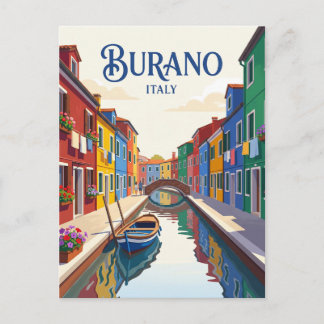 Burano Island Italy Postkarte