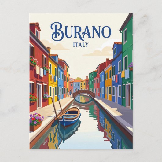 Burano Island Italy Postkarte (Vorderseite)