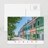 Burano Island Straßenansicht Postkarte (Vorne/Hinten)