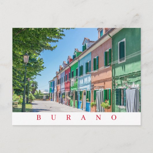Burano Island Straßenansicht Postkarte (Vorderseite)