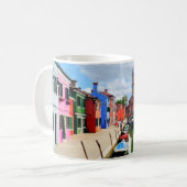 Burano, Italien - farbenfrohe Häuser und Bootkanal Kaffeetasse (Vorderseite Links)