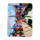 Burano, Italien - farbenfrohe Häuser und Bootkanal Magnet (Vertikal)