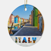 Burano Italien Farbenfrohe italienische Häuser am Keramik Ornament (Links)