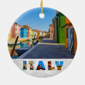 Burano Italien Farbenfrohe italienische Häuser am Keramik Ornament (Hinten)