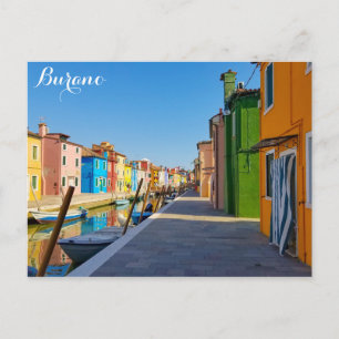 Burano Italien Farbenwohnungen am Kanal Postkarte