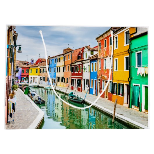 Burano, Italien Große Geschenktüte (Rückseite)
