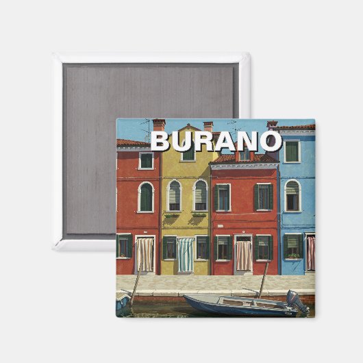 Burano Italien Magnet (Vorderseite/Rückseite)