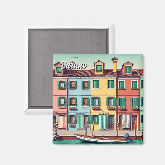 Burano Italien Magnet (Vorderseite/Rückseite)