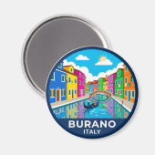 Burano Italien Magnet (Vorderseite/Rückseite)