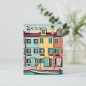 Burano Italien Postkarte (Stehend Vorderseite)